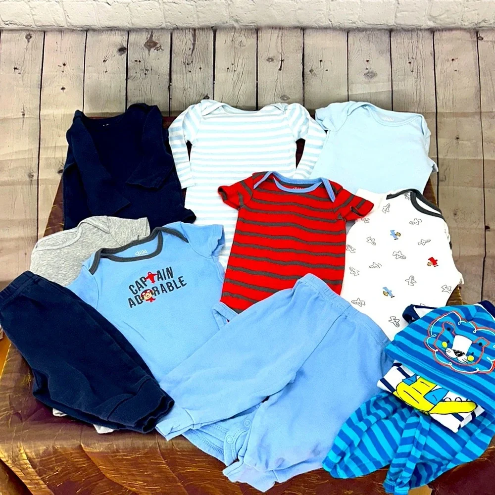 Boys Onesies and pants bundle‎ 12 pieces size 3-6 months